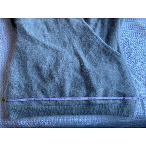 Vtg Ballet Faux Wrap Sweater Angora Blend Women M Gray Moda Int’l Soft‎ Fuzzy - Picture 12 of 12